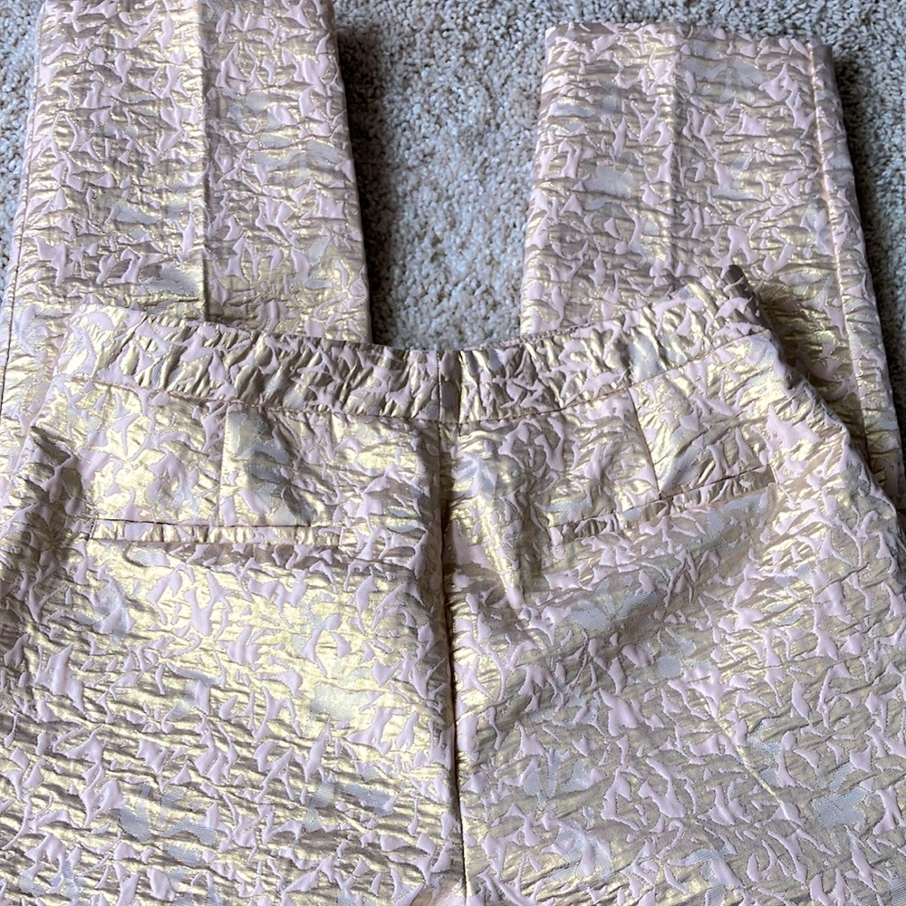 Zara Basic | Textured Blush & Gold Pants - Picture 8 of 8
